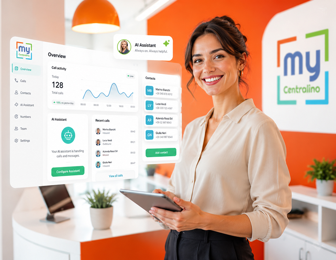 MyCentralino — operatrice con dashboard e assistente telefonico AI